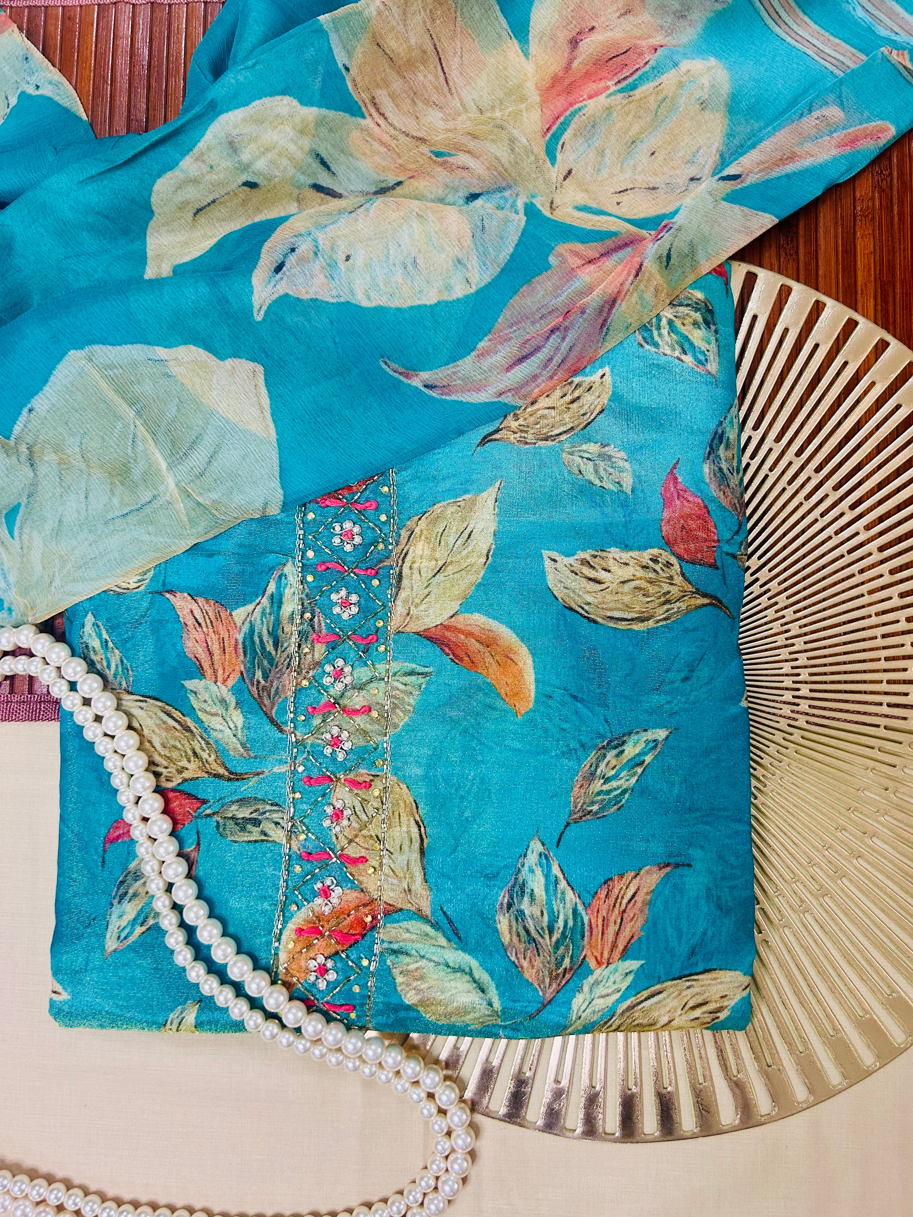 Dress Materials, Suvarnam-2- Blue