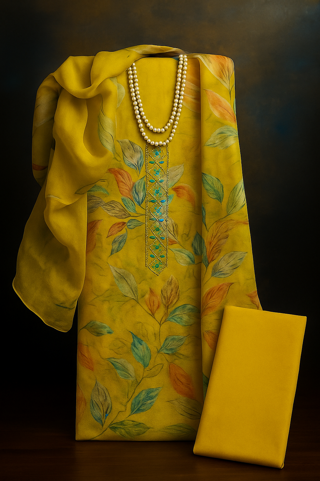 Dress Materials, Suvarnam-2- Yellow